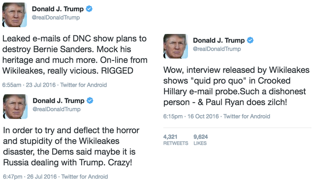Illustration for article titled Trump Can't Spell 'Wikileaks' But His Campaign Can